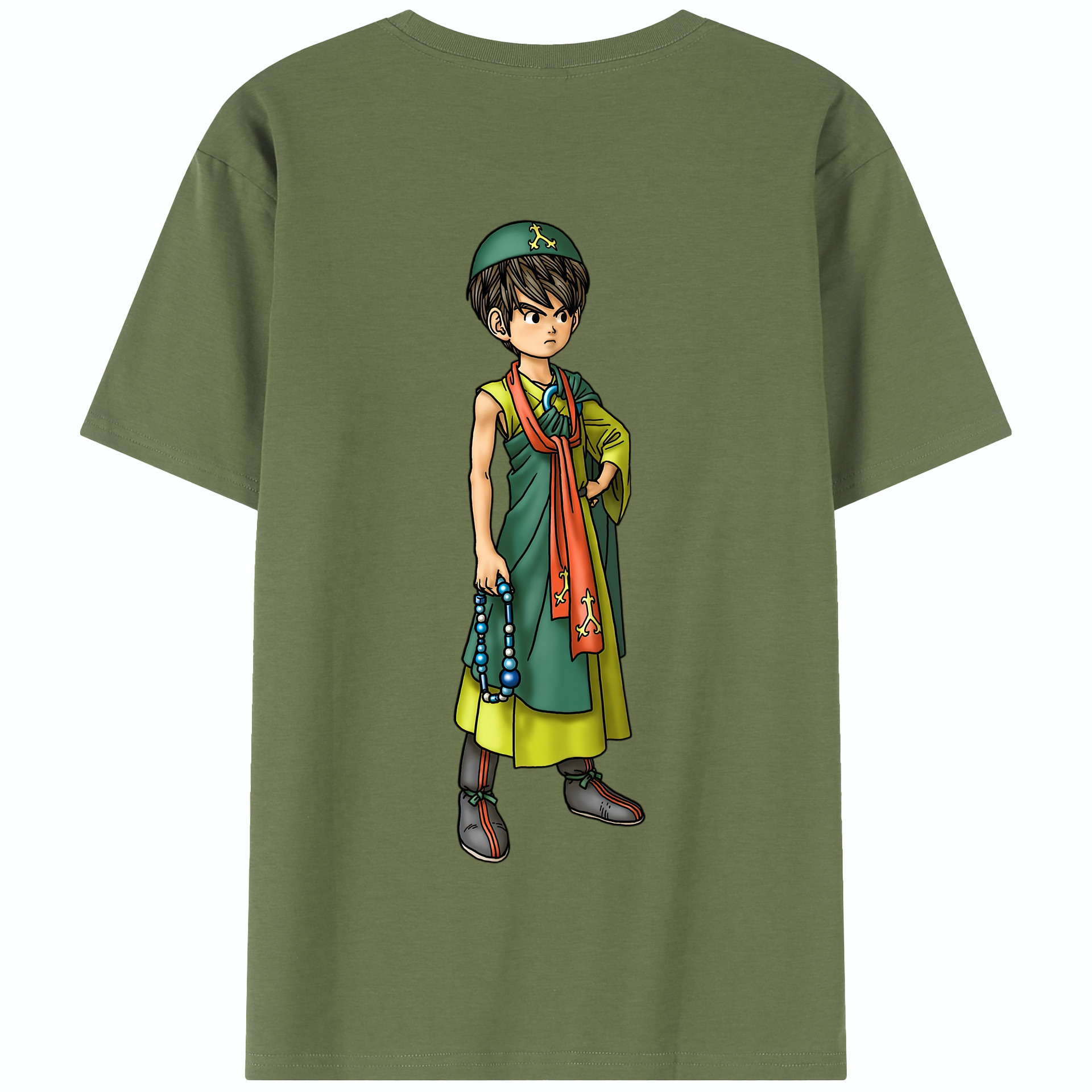 （画像用） ドラゴンクエスト Doragon Kuesuto Dragon Quest 綿100％半袖Tシャツ（背面プリント）